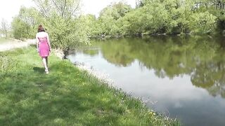 Erotic musical break. A great spring mood from the marvelous, enchanting, handsome, radiant, and hawt cutie virgin Assol. Music movie scene. Amateur Homemade Solo hotty Outdoors Outside