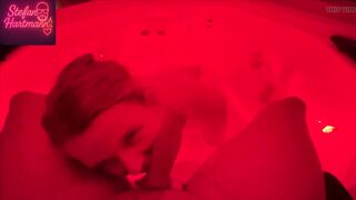 Blond Teen Blows Knob in the Whirlpool! Sexually excited Facial for the Whore!