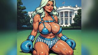 Large Bazookas Tanned Chicks Overspread in Cum Art