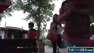 Real amateur Oriental mother I'd like to fuck smooth talked into taken a TukTuk with foreigners