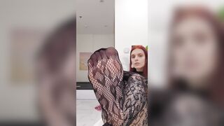 Foot Worship in Sheer Ebony Fishnet Bodysuit - Consummate Nylon Feet