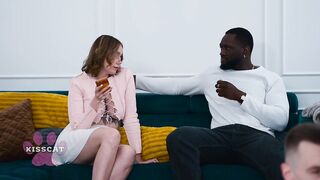 Older stud unintentionally pleasures youthful woman then instructs younger stud in intimacy