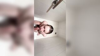 Deepthroating my sisters ally in the shower on a journey