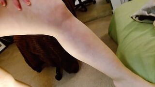 1421 Tan Stockings Stretched Over Dawnskye Giant White Booty