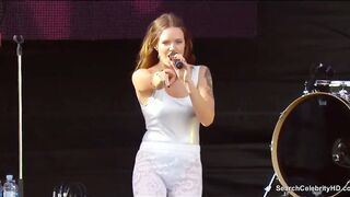 Tove lo shows off her great melons to the crowd