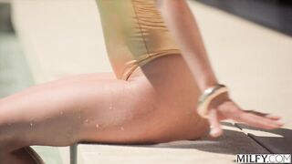 MILFY Wicked Blond Housewife Andi Avalon Squirts All Over 2 Giant Dongs In Wild 3some