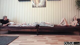 Old man has lovely sex with his youthful nineteen year old girlfriend