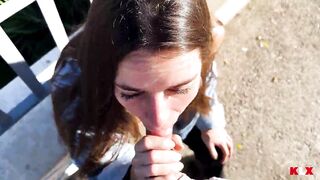 Public Fellatio Interrupted... Ended in the Car with a Large Cum Drink - KLX