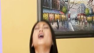 Older Brunette hair Drooling Over Pulsating Dick in Intensive Pounding
