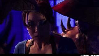 Demon Samurai Sisters Cursed Trip - Slime Rod Group-sex & Intensive Climax