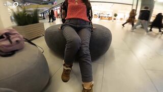 Nearly caught during fitting room masturbation with a dildo