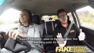 Fake Driving School 18yr ebony teen filled up by her teacher