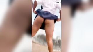 Little eighteen year old floozy upskirt twerk