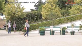 saggy melons no brassiere in public