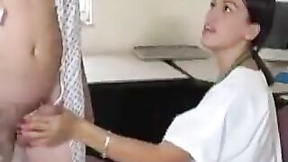 Doctor gives a tugjob