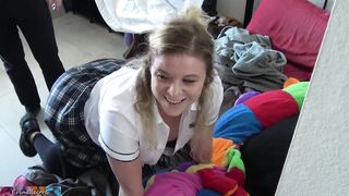 Teen stepdaughter gets an booty screwing from stepdad