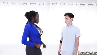Ebony mother I'd like to fuck catches Him watching Porn