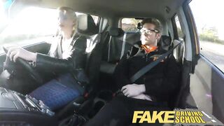 Fake Driving School large melons student creampie and squirting