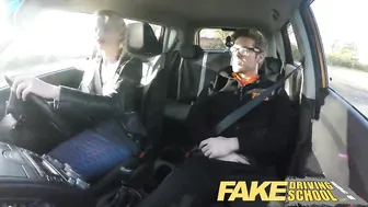 Fake Driving School large melons student creampie and squirting