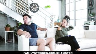 FamilyStrokes - Sexy stepsister Sloan Harper Bangs Stepbro