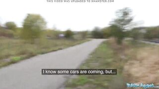 Public Agent British Black Queen Kiki Minaj Banged Outside