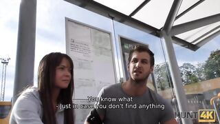 HUNT4K Cuck needs money so this chab permits cute girlfriend to have sex with hunter