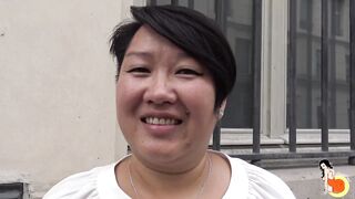 Large titties plump oriental wench Celine from Laos screws in the back of her spouse