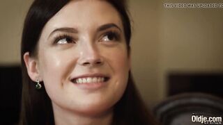 Old English teacher bangs his student, this babe swallows cum