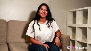 LARGE NATURAL TITTIES! Sexy 'n youthful Latin Babe at her 1st scene