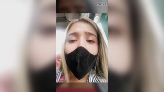 Sara has enjoyment on the Bus and public live sex with large squirting