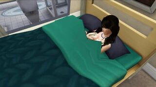 Johnny Depp bangs his fiancee Angelina Jolie in the red bedroom - sims 4 sex