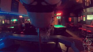 Quality time in a gentlemen's club, sexually excited stripper bets lap dance and plays