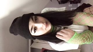 get in me, loser... large tiddy punk schoolgirl in fishnets