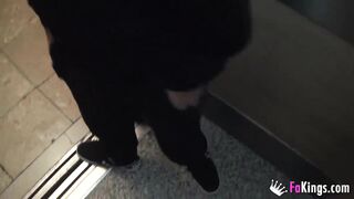 Golden-Haired Vanesa (fifty) inserts herself a plug in the street and screws her youthful ebony hookup