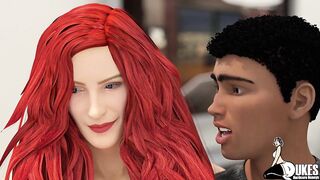 Ebony teen enjoys his white step momma's ass on his birthday