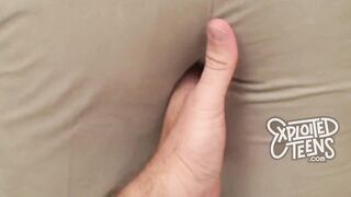 Brand fresh brunette hair teen with large boobs and a chunky butt sucks shlong