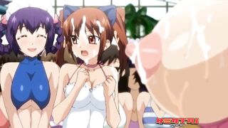 Teen Beauties in An Fuckfest By The Pool - Anime
