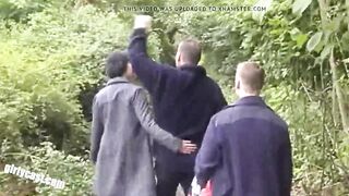 Lisa and her cuckold outdoor 3some