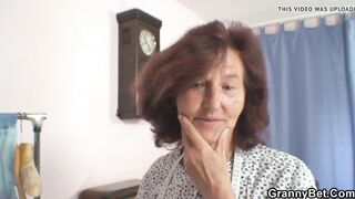 Dressed 70 years old granny rides youthful shlong