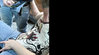 dogging in a car with a voyeur, spunk fountain, climax, nanoufrance