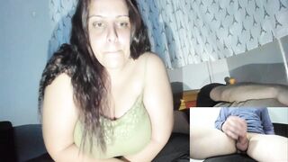 Whore See me Wank During The Time That her Spouse is Next to Her