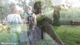 Jeny Smith walks in a park no pants upskirt views - jenysmith