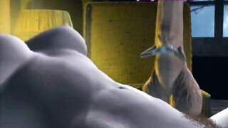 Animated gal have a fun animated penis toys