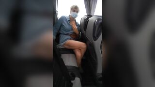 Crossed legs climax in public bus
