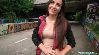 Public Agent Lenna Ross likes getting her vagina banged hard in a tunnel