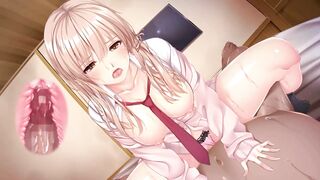 Glamorous woman with large bazookas likes the cow angel pose and cum in her twat and clitor Anime Hentai