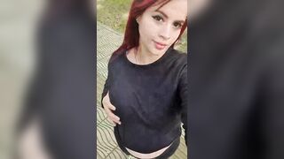 Oral-Job , suck titties and footjob in public avenue of colombian park
