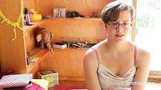 Shy Immie Disrobes and Rubs Her Bushy Bush