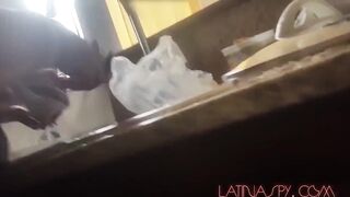 Maid with massive breasts gets grabbed at work part 1