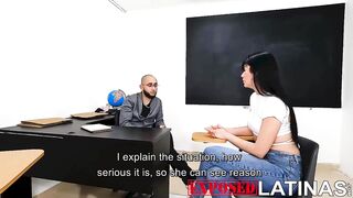 Latin Babe stepmom gets banged by teacher to keep her stepdaughter from being expelled